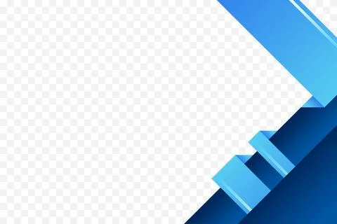 Blue gradient geometric corner frame in folded style background vector illu.. Stock Illustration