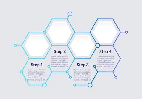 Blue gradient hexagon infographic chart design template Stock-Illustration