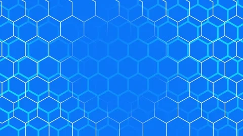 Blue gradient hexagonal pattern looping animation. Stock Footage 286411424