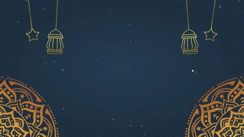 Blue gradient Islamic background animation with gold mandala and Islamic lantern Stock Footage 237412570