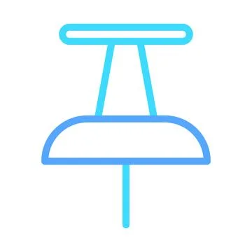 Blue gradient line push pin vector illustration Ilustração Stock