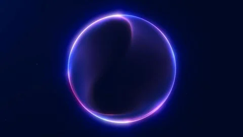 Blue gradient liquid orb with luminous edges and smooth abstract form. Futu.. Stock Illustration