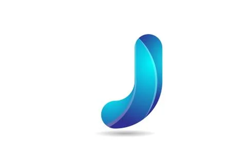 Blue gradient logo j alphabet letter design icon for company Stock Illustration
