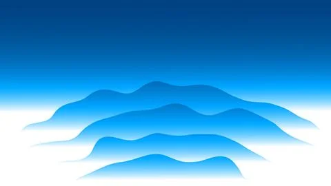 Blue gradient mild deformed shapes background - abstract 3D illustration Stock Illustration