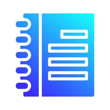Blue Gradient Notebook Icon Vector Illustration Stock Illustration