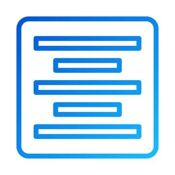 Blue gradient outlined text alignment icon symbol 스톡 일러스트