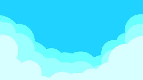 Blue gradient paper cut sky background stock vector Stock Illustration