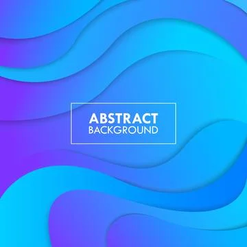 Blue Gradient Paper Wave Abstract Vector Background Stock Illustration