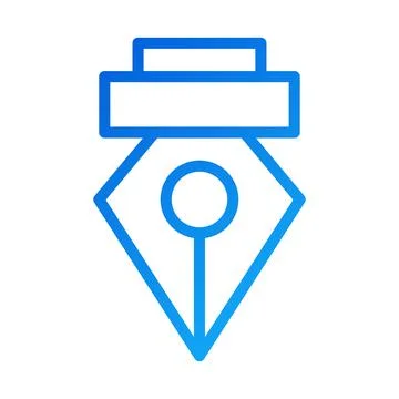 Blue Gradient Pen Tool Icon on White Background Stockillustratie
