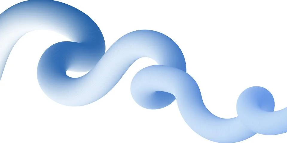 Blue gradient pipe on a white background Stock Illustration