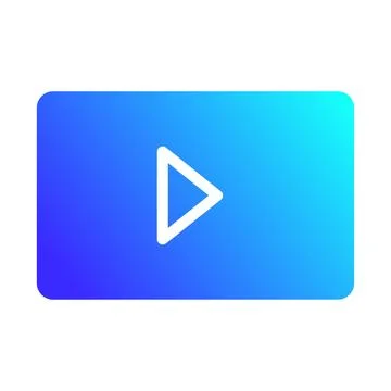 Blue Gradient Play Button Media Player Icon Illustrazione stock