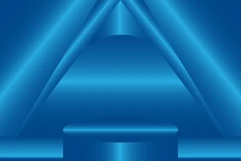Blue gradient podium background modern minimalist stage design Stock Illustration