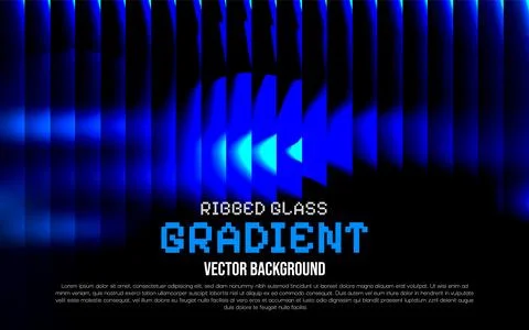 Blue gradient ribbed glass vector background with modern design Stock Illustration