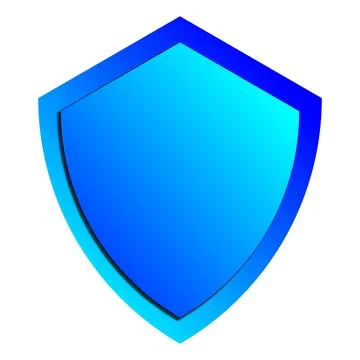 Blue Gradient Shield Icon with Layered Security Protection Design Stock Illustration