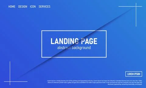 Blue gradient sliced landing page. Stock Illustration