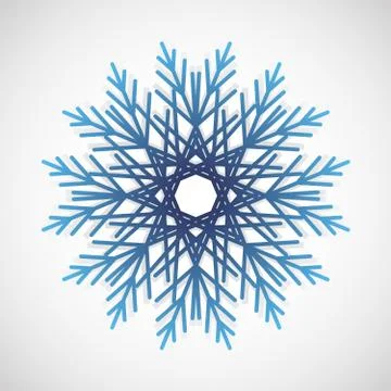 Blue gradient snowflake logo. Winter crystal icon. Illustrazione stock