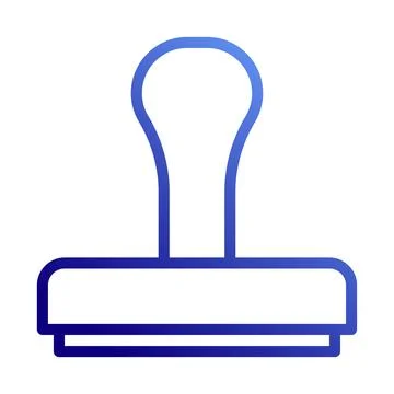 Blue Gradient Stamp Icon for Document Verification Stock Illustration