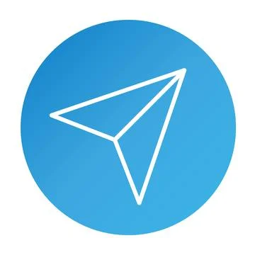Blue gradient submit button icon. Send button. Paper airplane. Vector. Stock Illustration