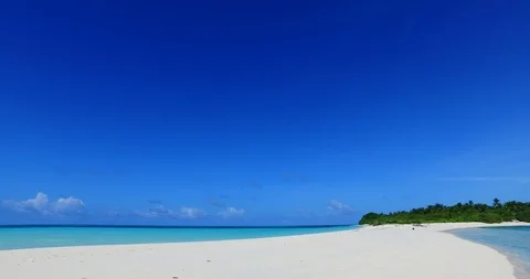 Blue gradient texture with big open sky, over tropical island, turquoise Stock Footage 119411829
