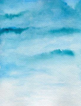 Blue gradient watercolor background Stock Illustration