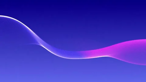 Blue gradient wave line motion background with pink glow, modern tech seamless l Stock Footage 340498277