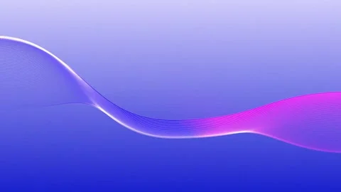 Blue gradient wave line motion background with magenta glow, modern tech seamle Stock Footage 340498318