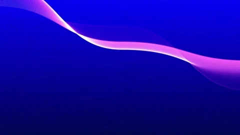 Blue gradient wave line motion background with pink ribbon glow, clean seamless Stock Footage 340498966