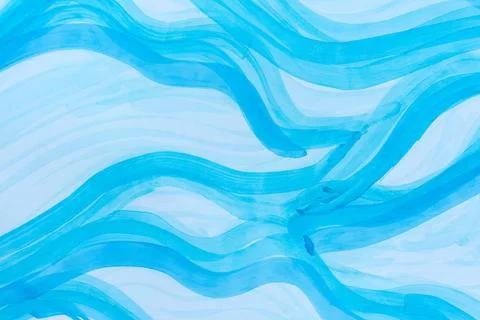 Blue gradient wave sea background. Light marker texture. Stock Illustration