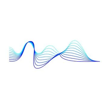 Blue gradient waves flowing dynamic abstract lines Stock Illustration