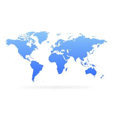 Blue gradient world map. Blank globe vector illustration イラスト素材