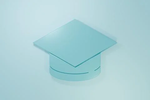 Blue Graduation cap icon isolated on blue background. Graduation hat with t.. Stockillustratie