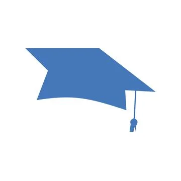 Blue Graduation Cap Vector Icon Stock Illustration