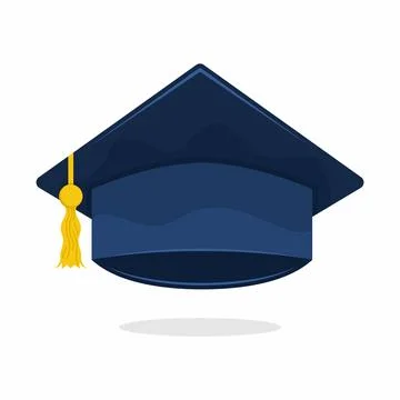 Blue Graduation Cap Vector Illustration. Graduation cap vector icon Stock Illustration