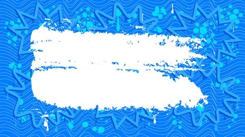 Blue graffiti background with white brush stroke. Abstract modern street ar.. Stock Illustration