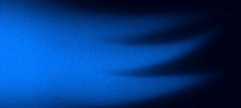 Blue grainy gradient background with soft blurred light waves Stock Illustration