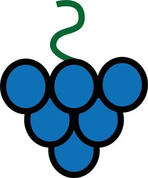 Blue grape drawing isolated on a white background Ilustración de archivo