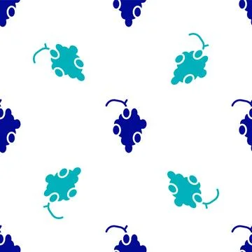Blue Grape fruit icon isolated seamless pattern on white background. Vector イラスト素材
