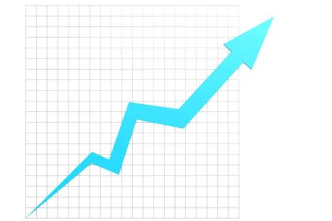 Blue graph in chart table Stock Illustration