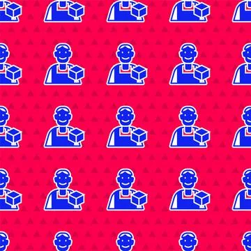 Blue Graphic designer icon isolated seamless pattern on red background. Vector 스톡 일러스트