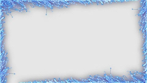 Blue Graphic Flower Frame Stock-Footage 165133264