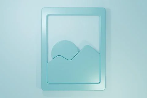 Blue Graphic tablet icon isolated on blue background. Minimalism concept. 3.. Stock Illustration