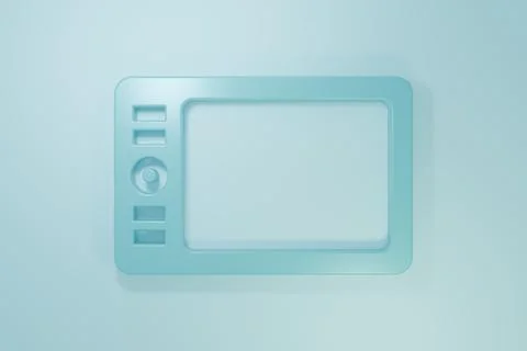 Blue Graphic tablet icon isolated on blue background. Minimalism concept. 3.. Stock Illustration