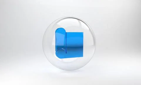 Blue Graphing paper for engineering icon isolated on grey background. Glass c Ilustración de archivo