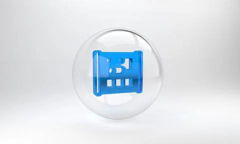Blue Graphing paper for engineering icon isolated on grey background. Glass c Ilustración de archivo