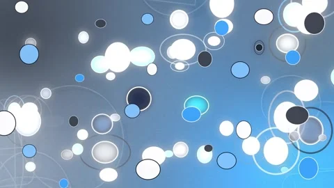 Blue gray circles background template animation with glowing bubbles Stock Footage 340557950