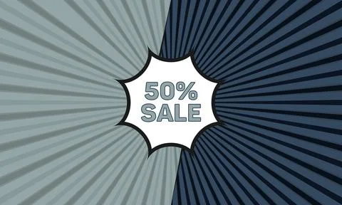 Blue gray comic book style background fifty percent sale Stock Illustration