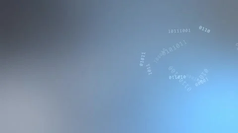 Blue gray gradient with circular floating binary code, Seamless Loop Stock Footage 341858070