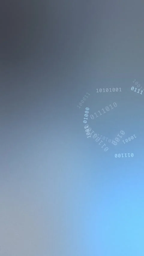 Blue gray gradient with circular floating binary code, Looping Background Stock Footage 341858260