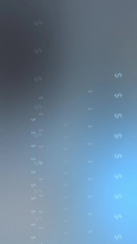 Blue gray gradient with floating dollar symbol pattern, Seamless Loop Stock Footage 341857263