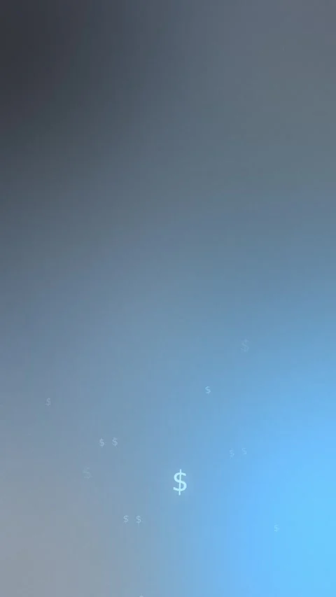 Blue gray gradient with floating glowing dollar symbols, Motion Background Stock Footage 341856866